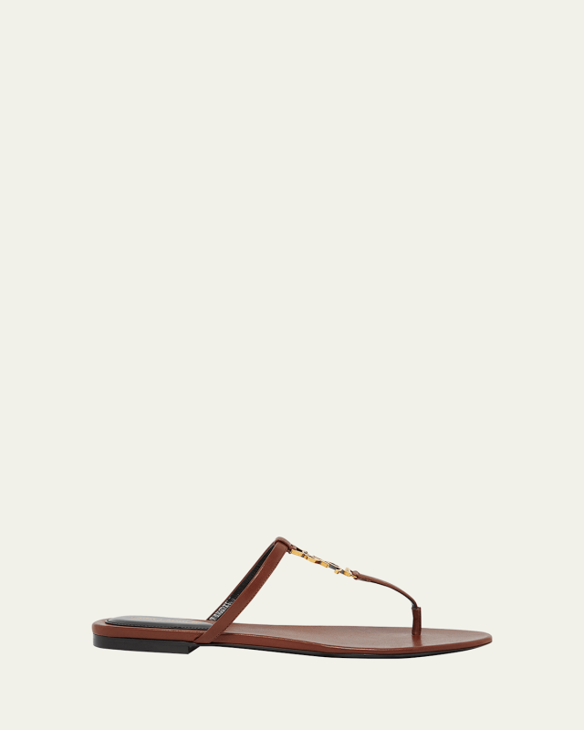 Cassandra Leather YSL Thong Sandals